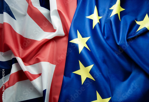 British and European flags ...