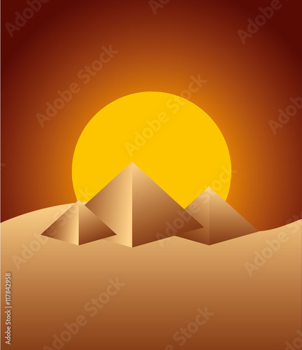 pyramids desert landscape icon