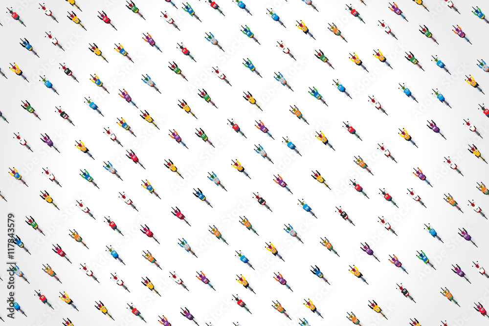 Obraz premium Top view of racing bicycle. Vector illustration