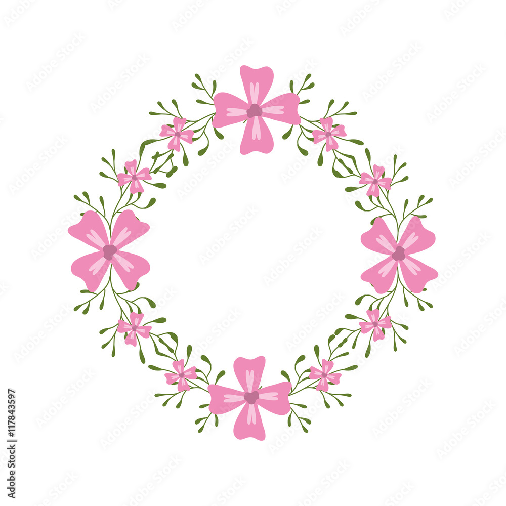 flower crown circle garden floral nature plant icon. Isolated and flat illustration. Vector graphic