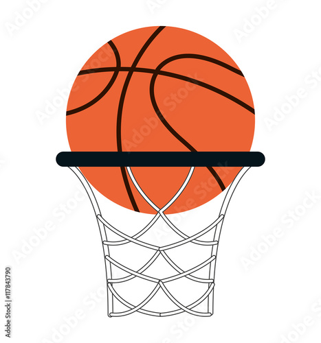 flat design basketball ball icon vector illustration