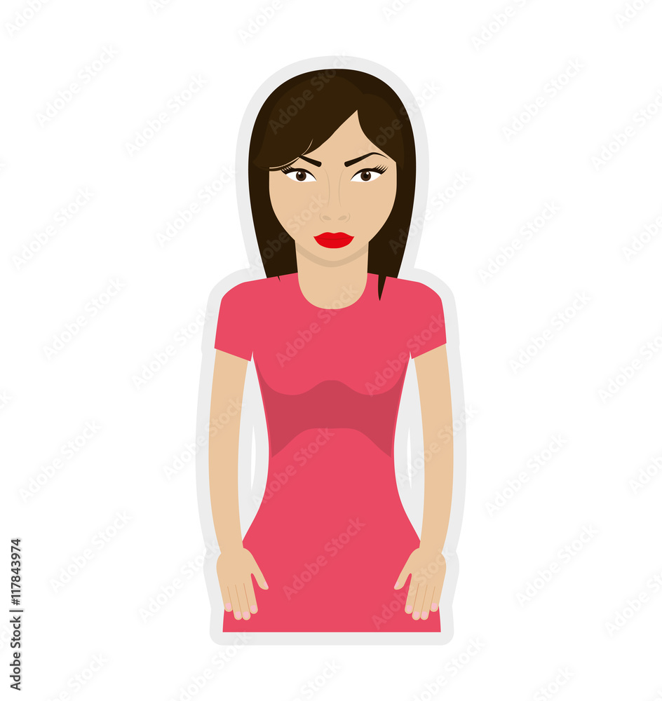 woman girl female avatar brown hair icon. Isolated and flat illustration. Vector graphic woman girl female avatar brown hair icon. Isolated and flat illustration. Vector graphic