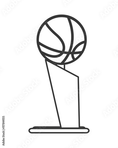 flat design basketball trophy icon vector illustration