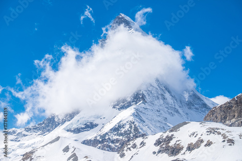 Matterhorn that covered by the cloud