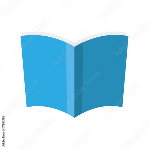 book blue paper open icon. Isolated and flat illustration. Vector graphic