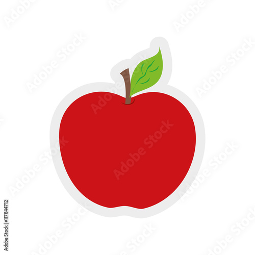 apple leaf fruit healthy icon. Isolated and flat illustration. Vector graphic