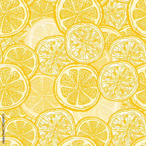 Lemon seamless pattern vintage citrus background