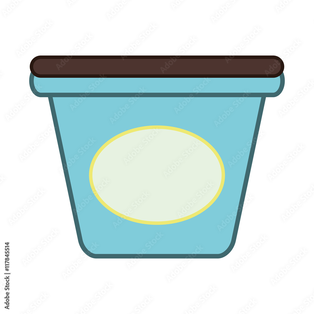 flat design ice cream carton icon vector illustration