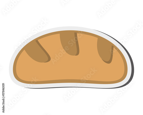 flat design bread loaf icon vector illustration