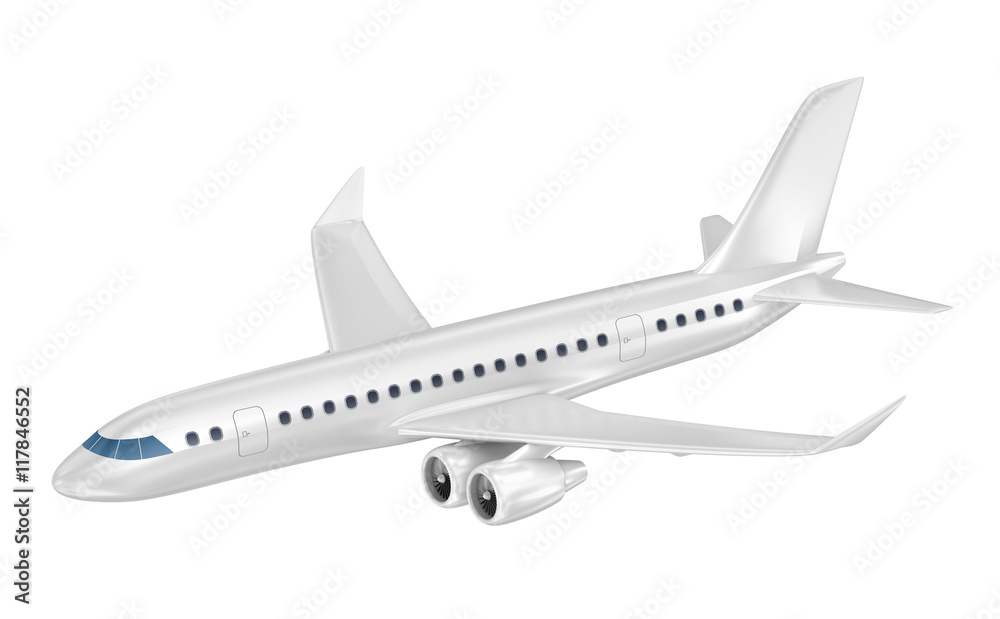 Large passenger plane. 3D illustration.  My own plane design.