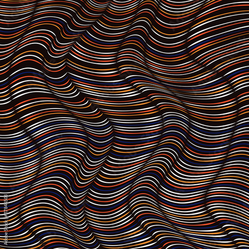 Wavy striped vector pattern. Abstract motley background