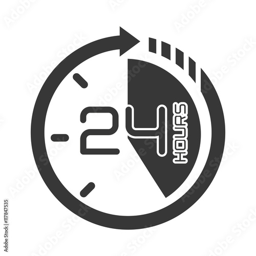 twentyfour hours service icon vector illustration