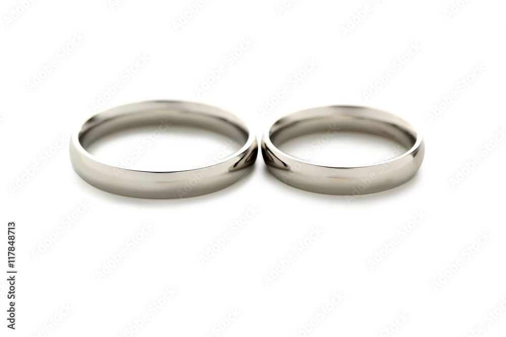 Silver wedding rings isolated on a white Silver wedding rings isolated on a white