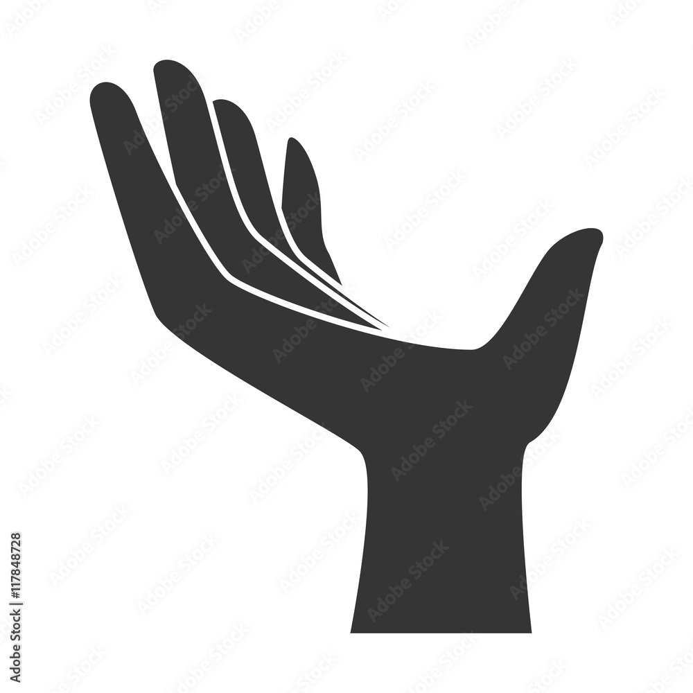human hand silhouette icon vector illustration human hand silhouette icon vector illustration