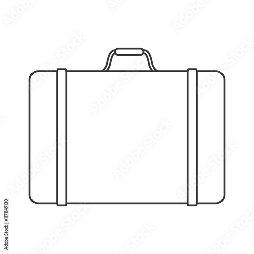 flat design single suitcase icon vector illustration
