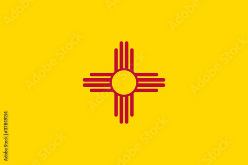New Mexico State flag authentic scale and color version