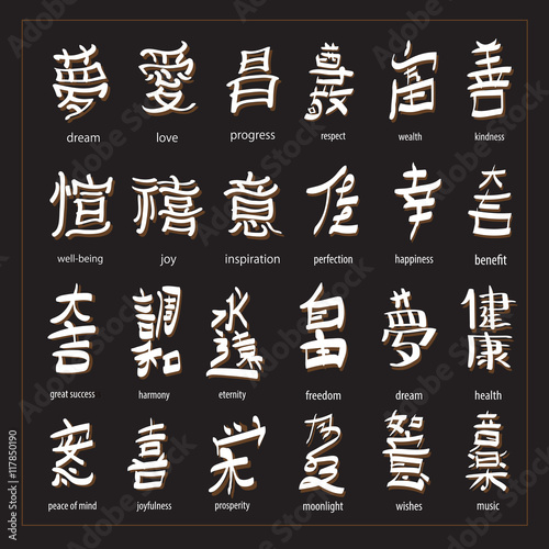 vector set :kanji with translation