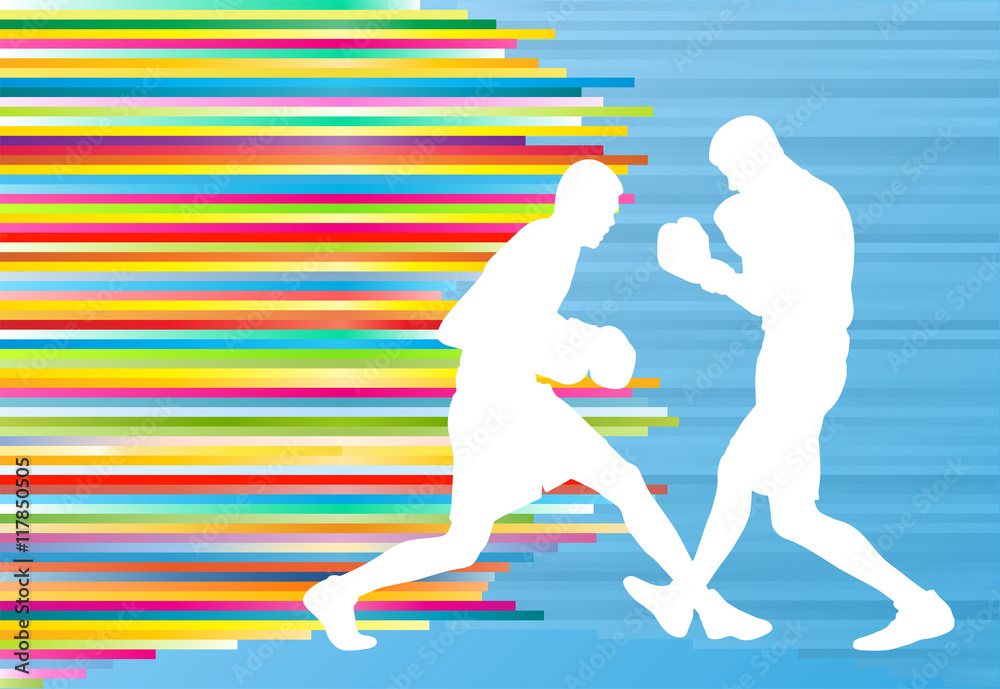 Professional boxer man fight match vector