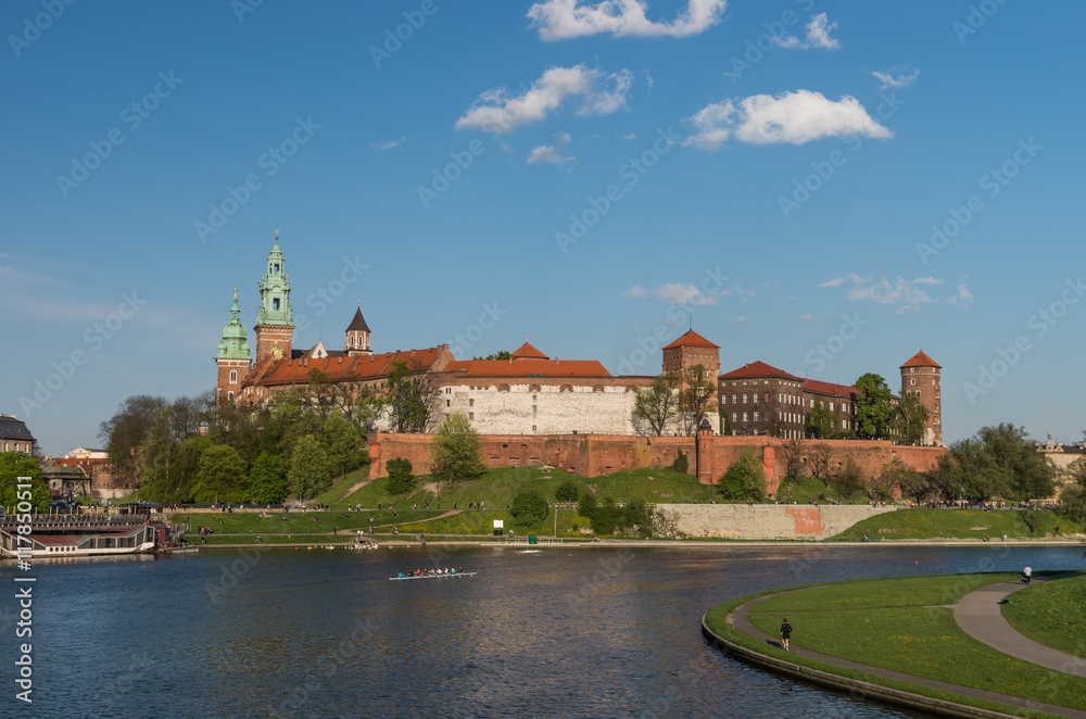 Wawel castle in Krakow, Pland on sunny afternoon Wawel castle in Krakow, Pland on sunny afternoon