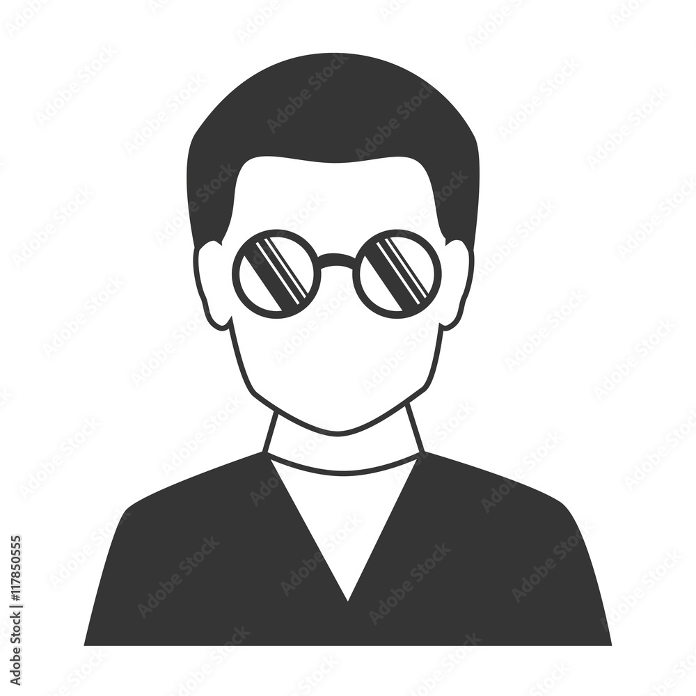 Male profile silhouette icon vector illustration