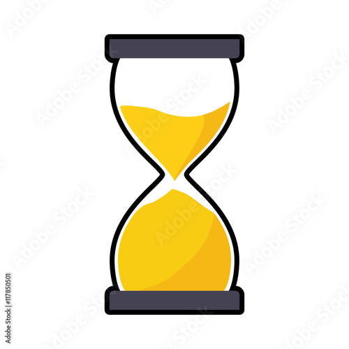hourglass traditional time instrument icon. Isolated and flat illustration. Vector graphic