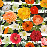 Floral Seamless Pattern. Summer and Autumn Flowers Background