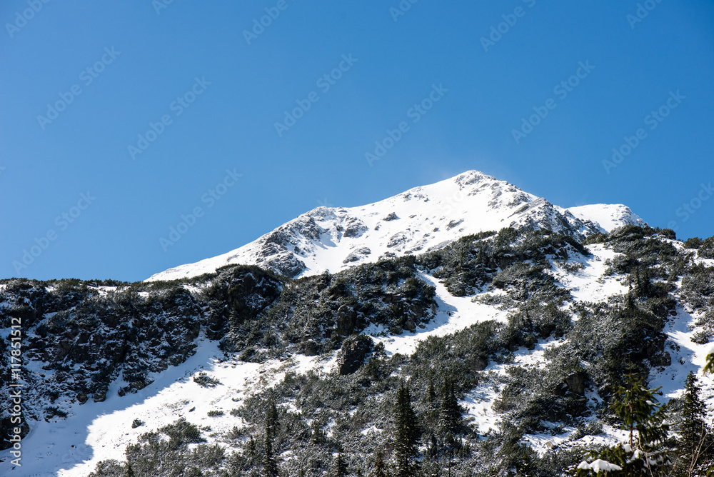 Tatra mountains in Slovakia covered with snow