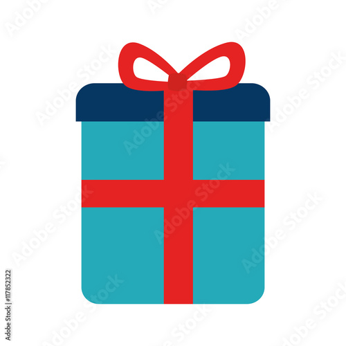 Gift box ribbon icon vector illustration