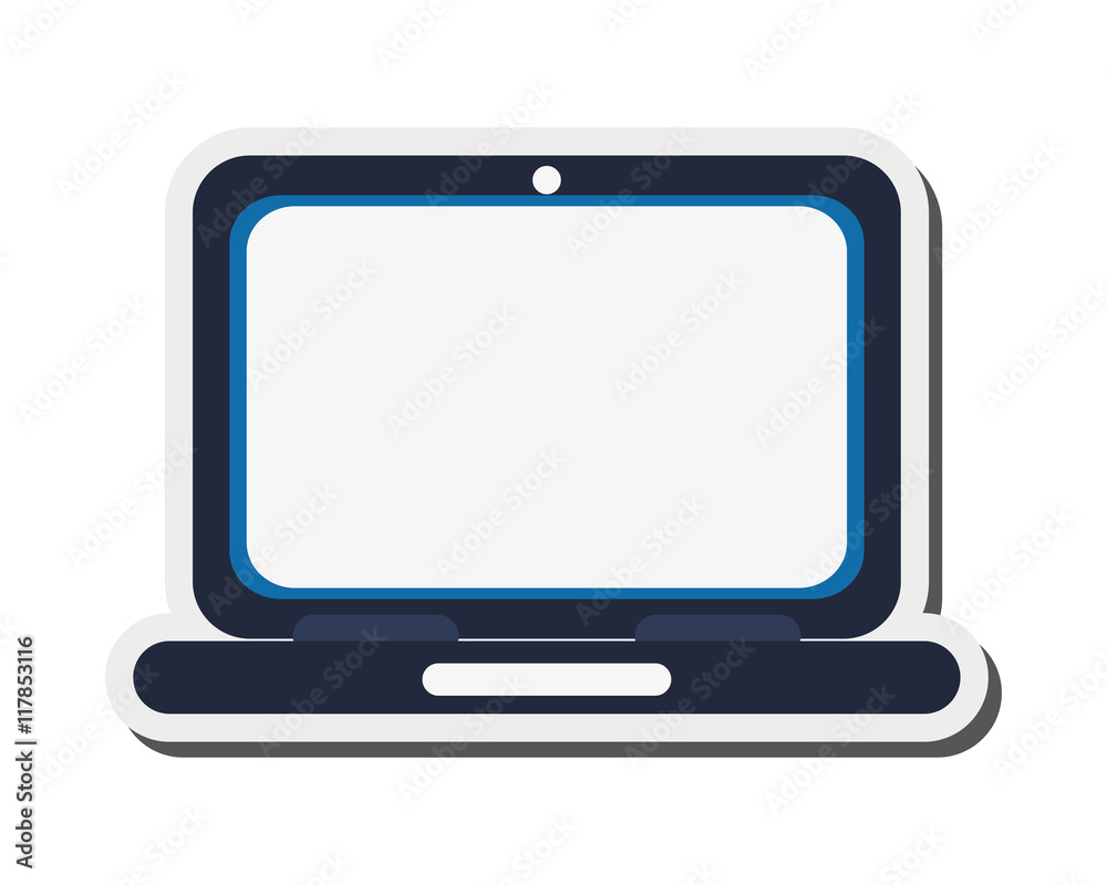 flat design laptop frontview icon vector illustration