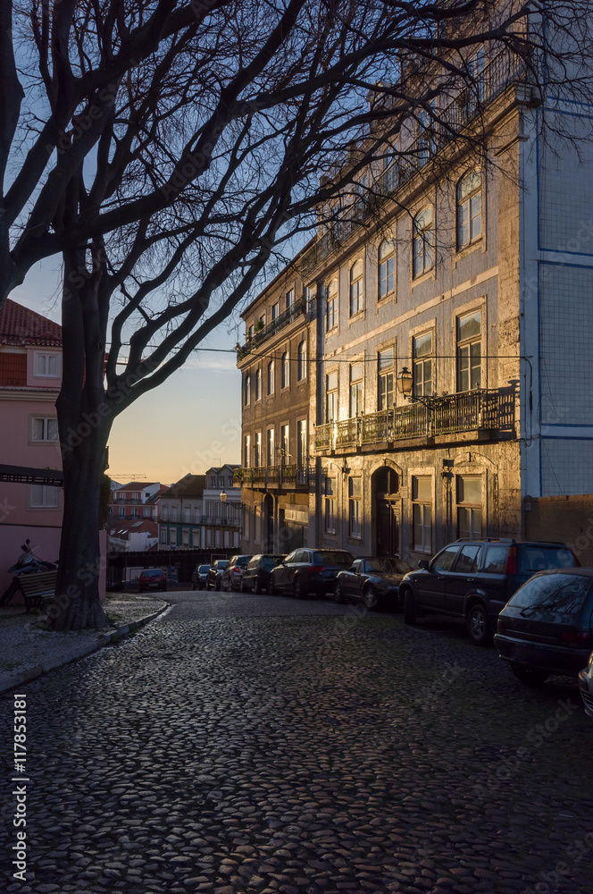 Early morning in Alfama, Lisbon, Portugal