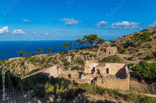 Ruins of monastery La Trapa on GR 221, Mallorca, Spain