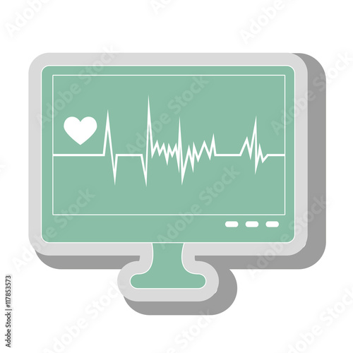 waves cardiology machine icon vector illustration