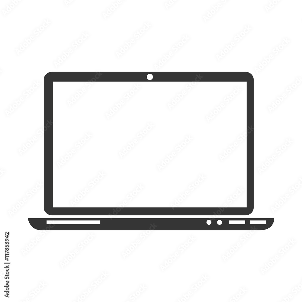 Laptop in vintage colors, vector illustration graphic.