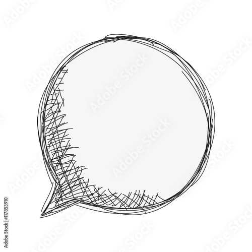 flat design sketch conversation bubble icon vector illustration