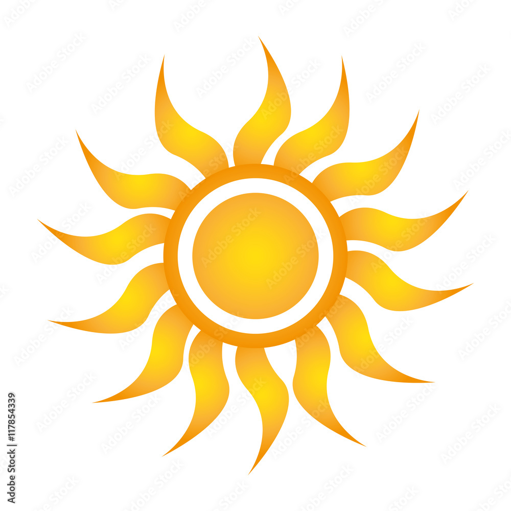 flat design sun representation icon vector illustration