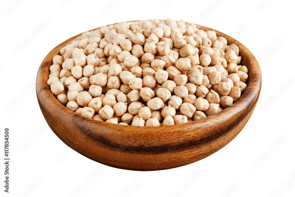 Chickpeas in a wooden bowl Chickpeas in a wooden bowl