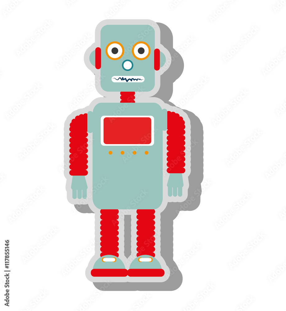 Robot kid toy icon vector illustration