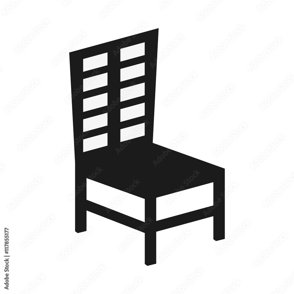 flat design single chair icon vector illustration flat design single chair icon vector illustration