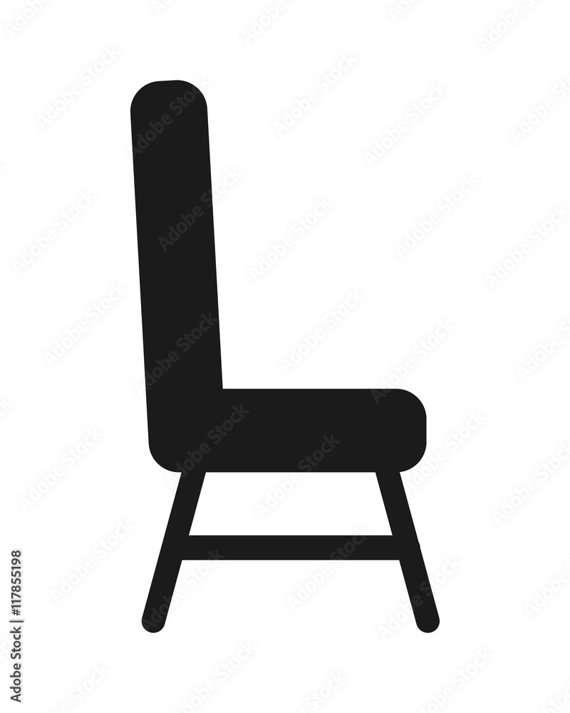 flat design single cushioned chair icon vector illustration flat design single cushioned chair icon vector illustration