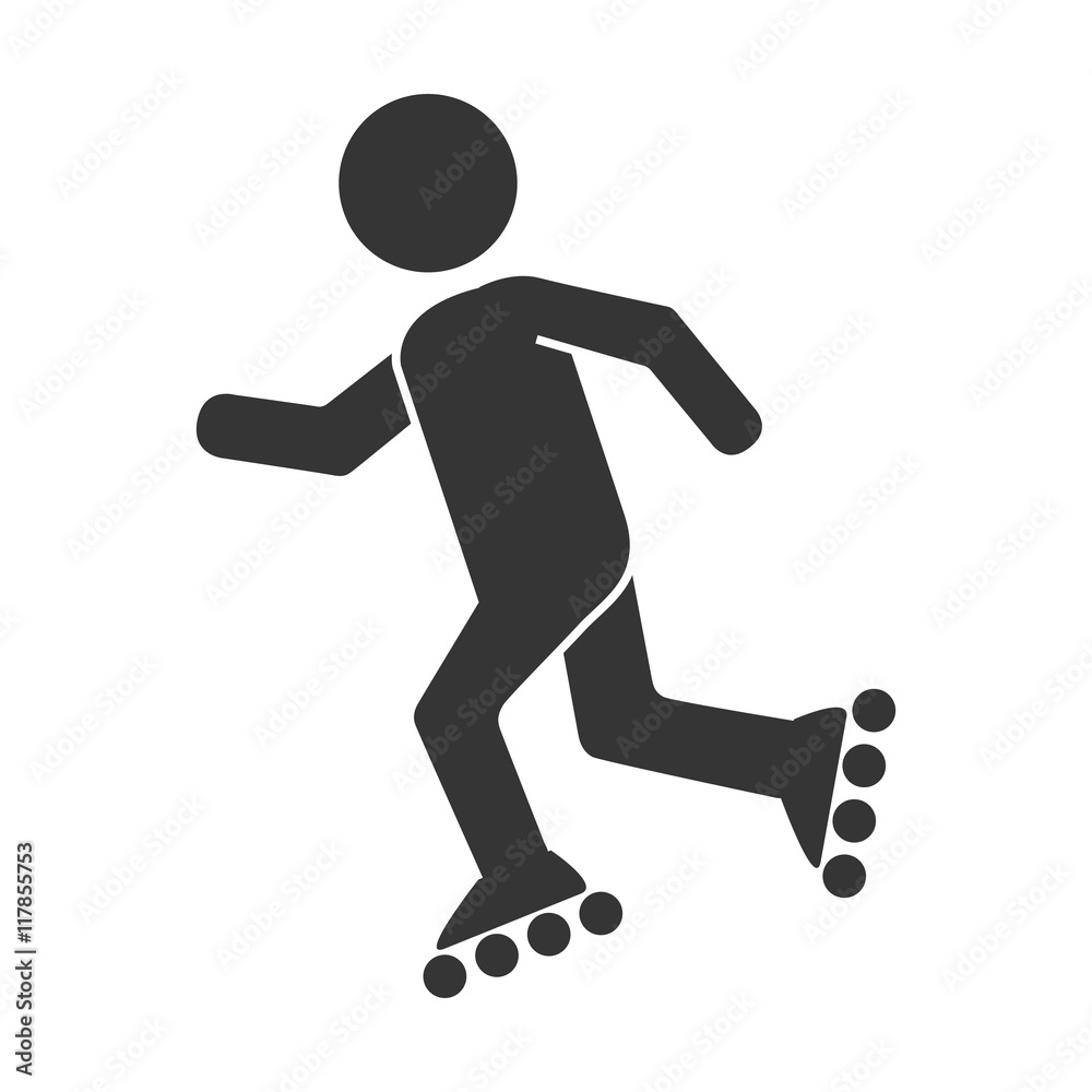 roller skating sport icon vector illustration