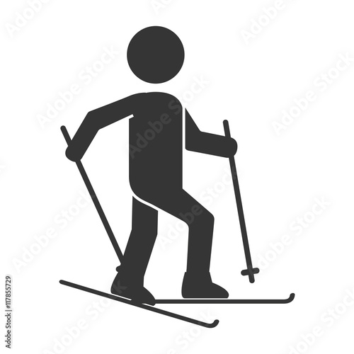 ski board snow pictogram vector illustration