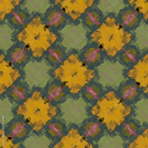Kaleidoscopic low poly triangle style vector mosaic background