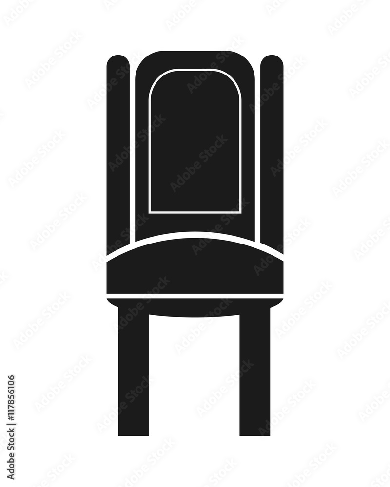 flat design single chair icon vector illustration flat design single chair icon vector illustration