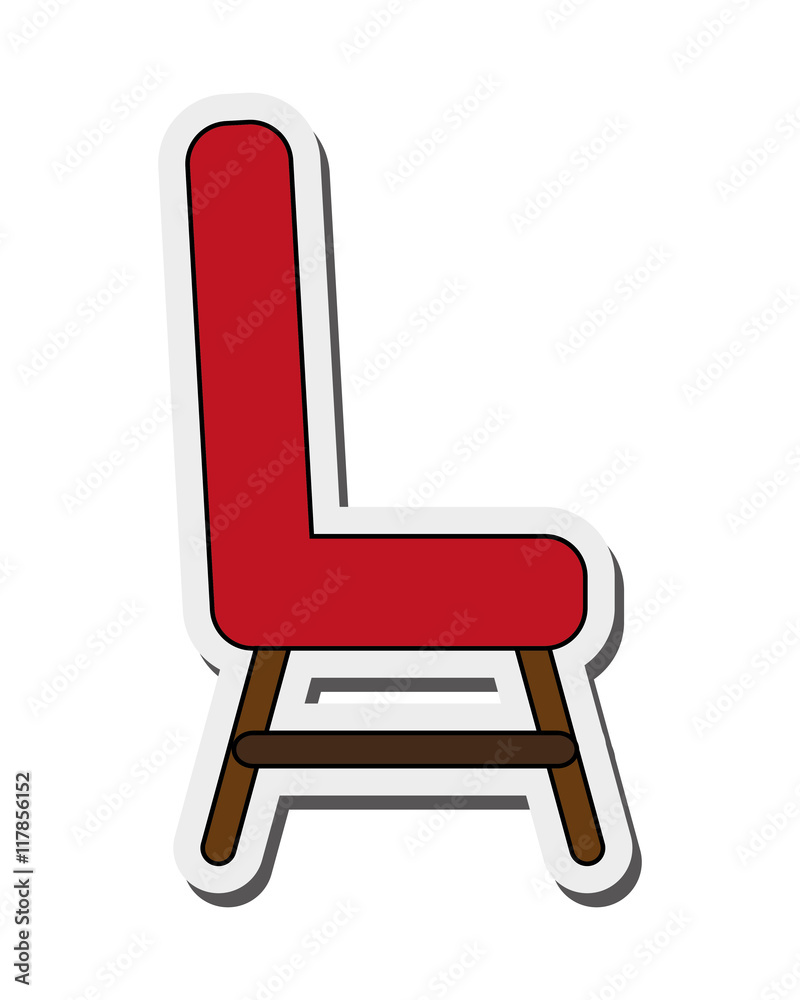 flat design single cushioned chair icon vector illustration flat design single cushioned chair icon vector illustration