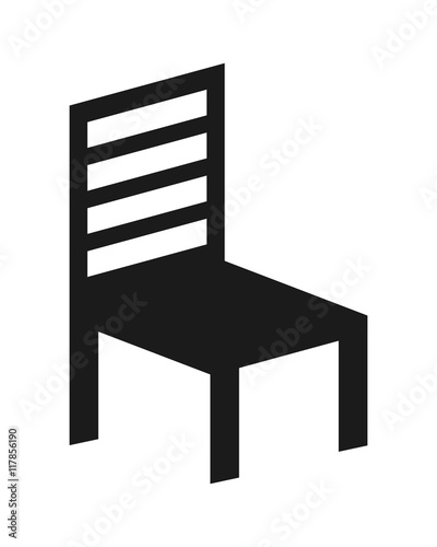 flat design single chair icon vector illustration