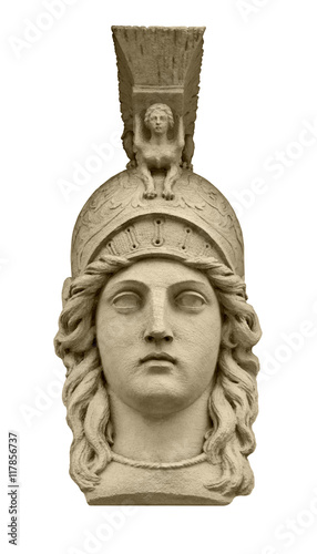 Classical Greek goddess Athena head sculpture