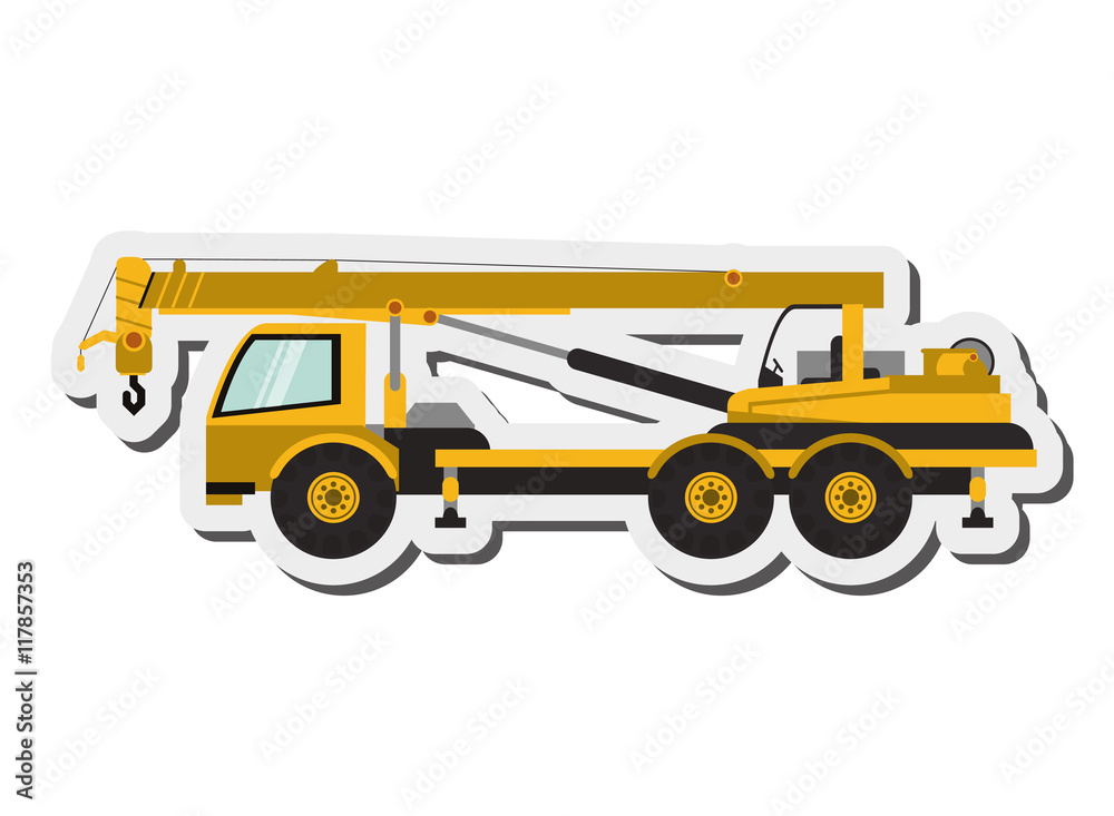 flat design Crane truck icon vector illustration