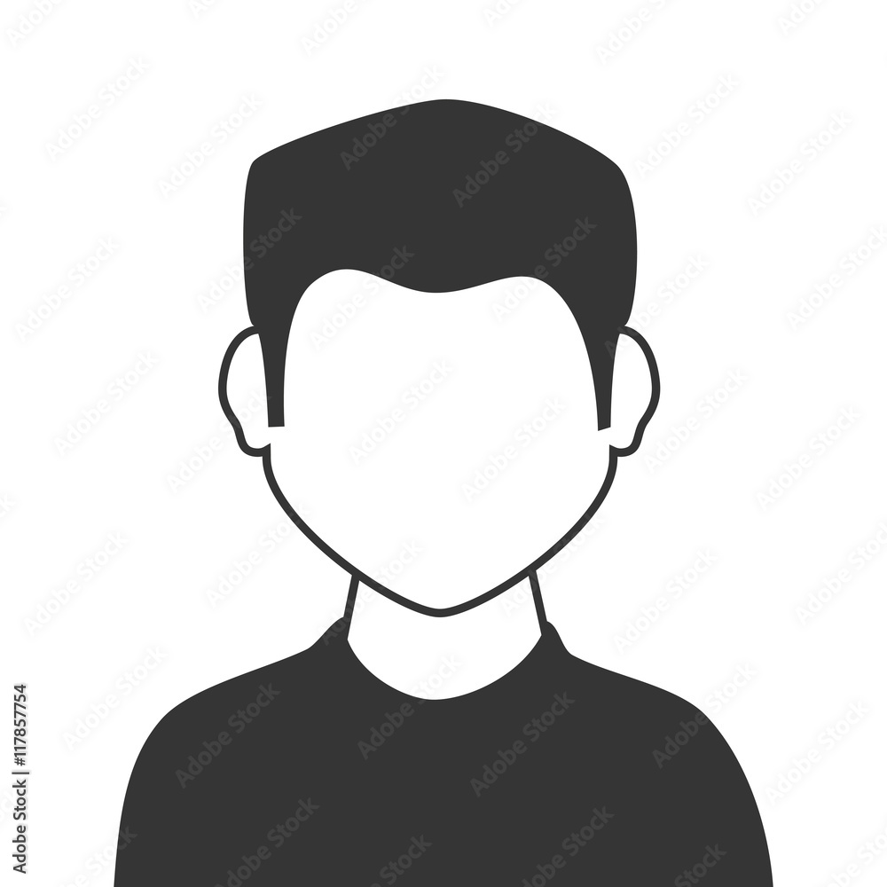 young male profile icon vector illustration