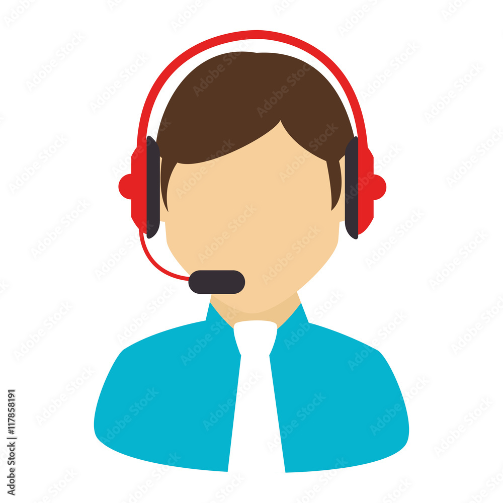 male call center headset icon vector illustration male call center headset icon vector illustration