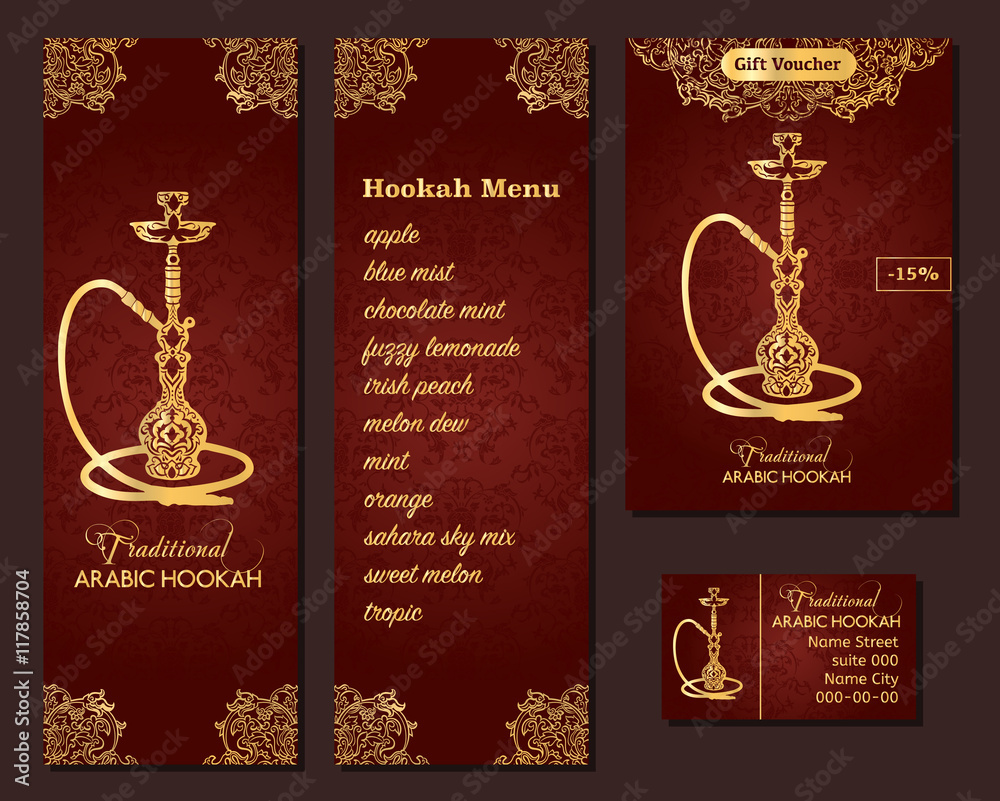 Vector illustration of a menu for a restaurant or cafe Arabian oriental ...